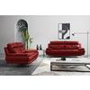 3-sitzer-sofa Derby Echtleder Rot B: 225 Cm - Chromfarben/Rot, Design, Leder (225/92/99cm) - Livetastic