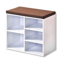 Garderobenbank B: 51,5 Cm Gepolstert 5 Fächer Weiß - Basics (51,5/48/29,5cm) - Kesper