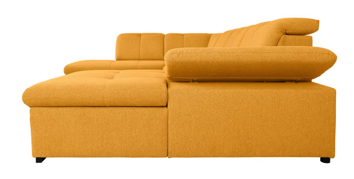 Wohnlandschaft Ramzes Gelb U: 215x328x173 cm - Beige/Gelb, Design, Textil (215/328/173cm) - MID.YOU