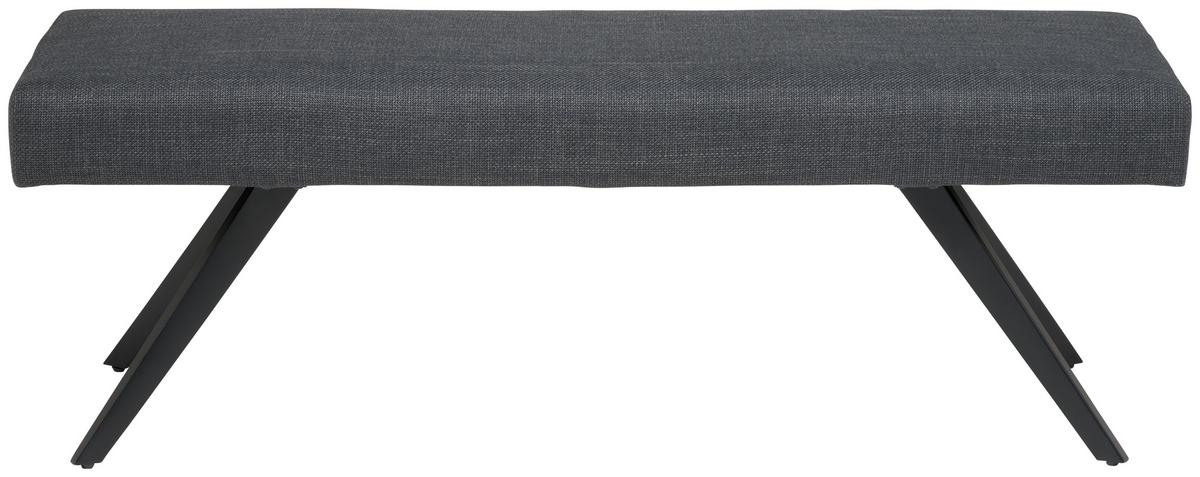 Sitzbank Andros dunkelgrau, B: 140cm - Dunkelgrau/Schwarz, KONVENTIONELL, Textil/Metall (140/49/47cm) - Livetastic