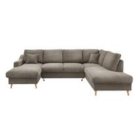 WOHNLANDSCHAFT VALENTINA - Graubraun/Naturfarben, KONVENTIONELL, Textil (150/301/200cm) - P & B