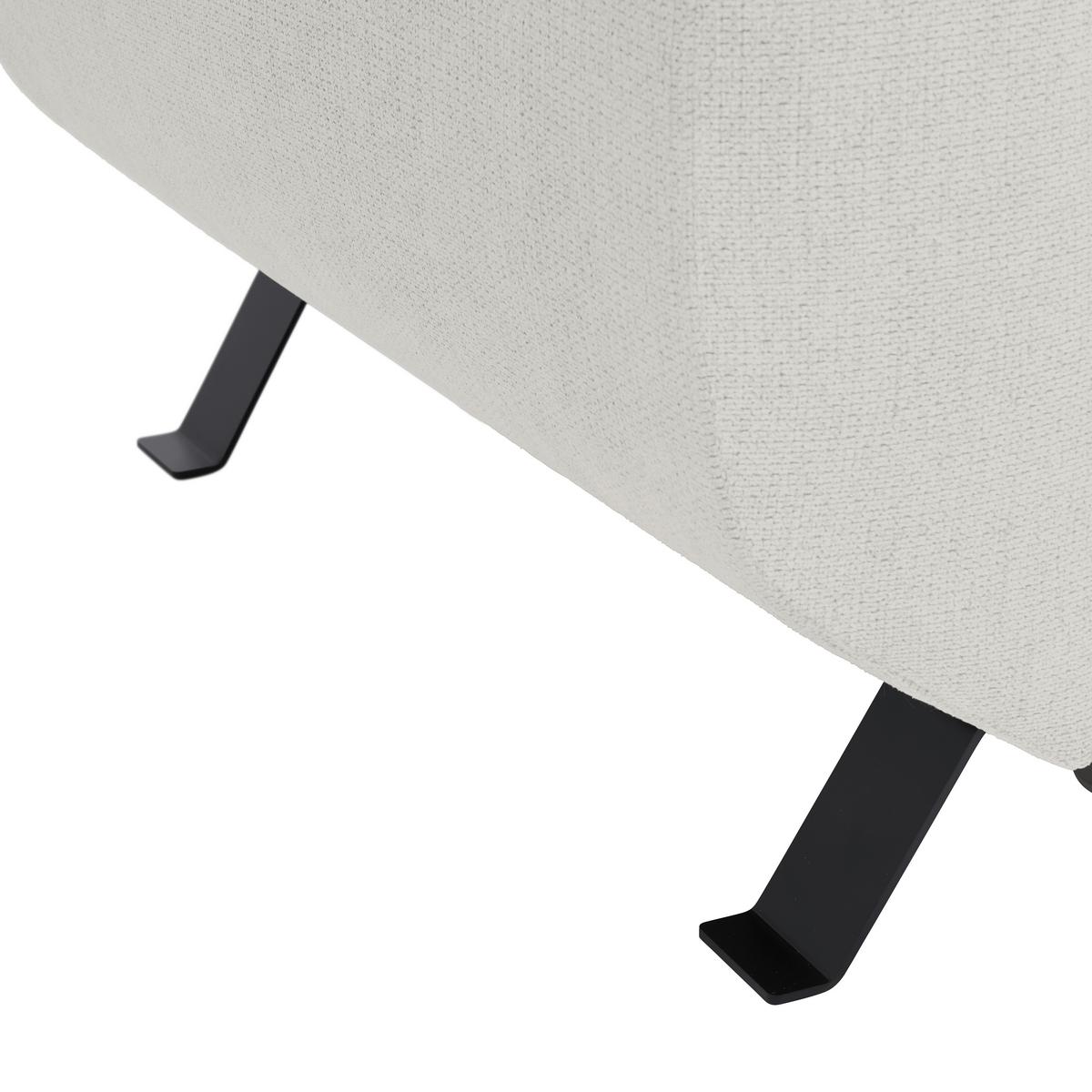 Rohová sedačka RAVEN, pravá, sivobiela - čierna/sivobiela, Modern, kov/textil (257/76-92/96cm) - Mömax