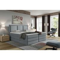 Boxspringbett Mit Topper & Bettkasten 180x200 Swing K - Dunkelgrau, Design, Textil (180/200cm) - MID.YOU