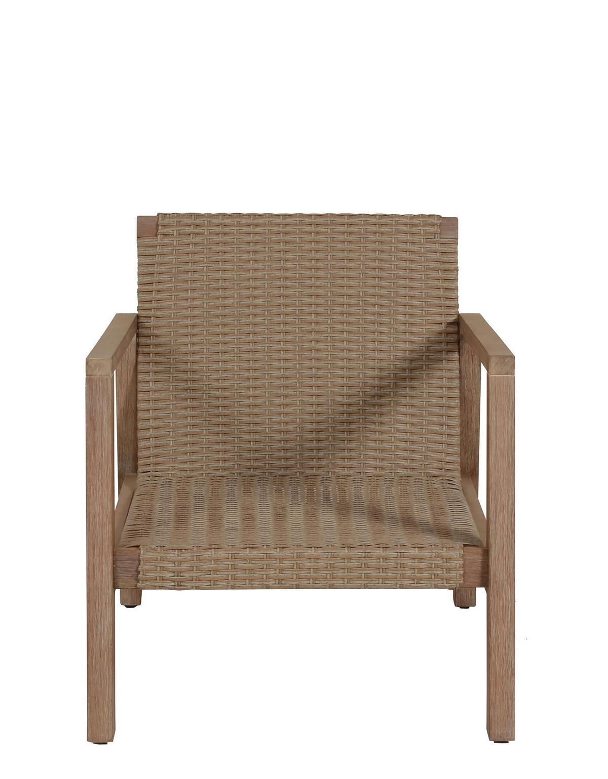Loungegarnitur 4-Tlg San Mateo Echtholz/Kunststoff mit Kissen - Beige/Braun, MODERN, Holz (83/72/121cm) - Gardenson