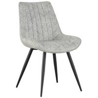 Vierfußstuhl Nikita Leinenoptik Beige, B: 54 cm - Beige/Schwarz, KONVENTIONELL, Holz/Textil (54/88/61,5cm) - MID.YOU