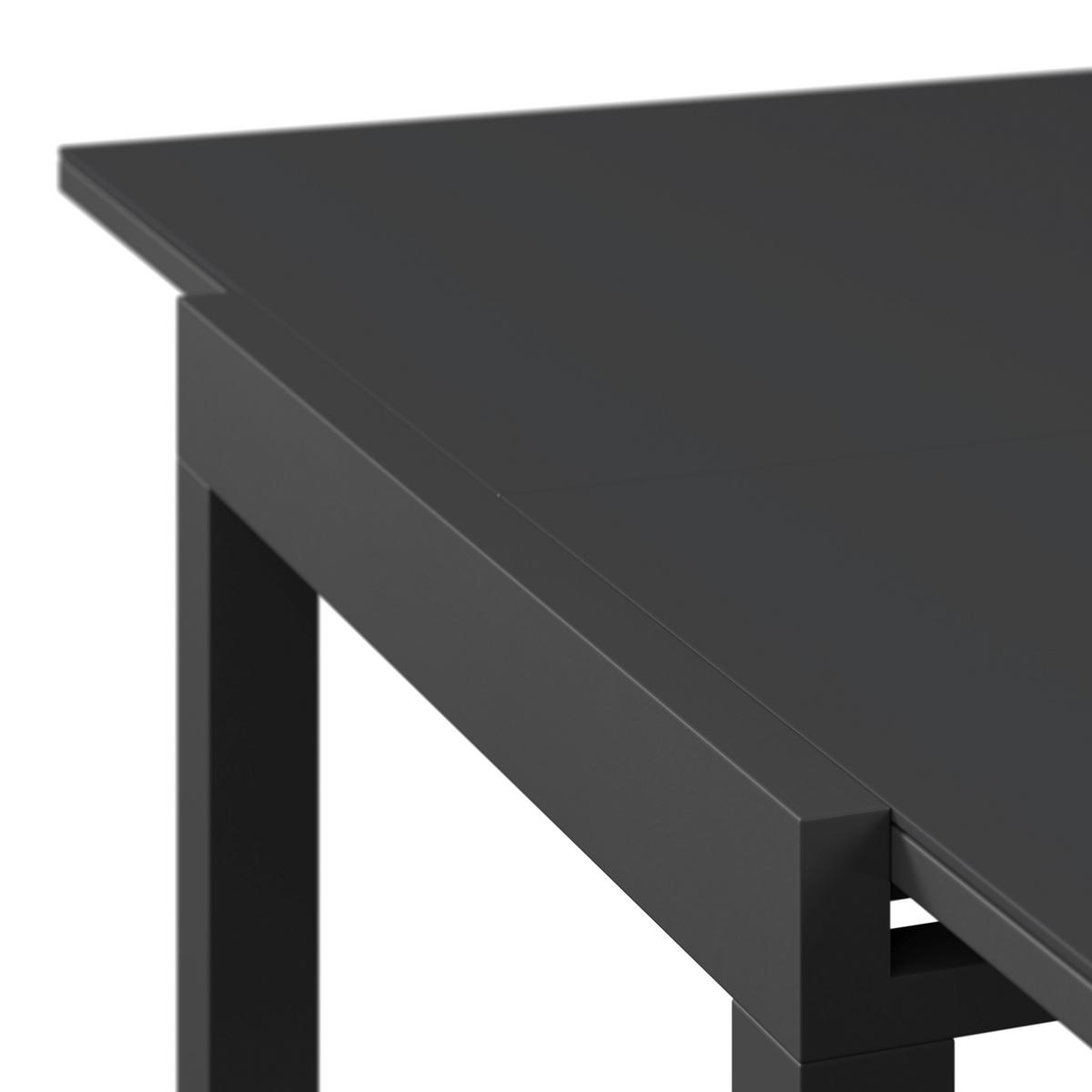 Balkontisch London - Dunkelgrau, MODERN, Glas/Metall (160/75/80cm) - Beldano