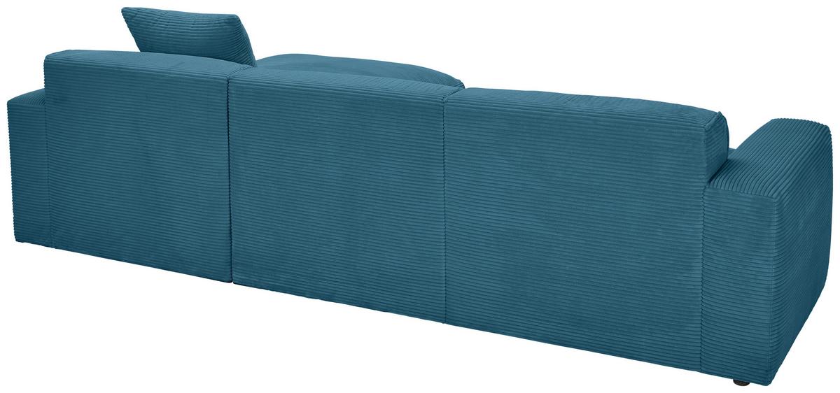 Ecksofa mit Zierkissen Pearl Hellblau 303x196 cm - Schwarz/Hellblau, Design, Textil (303/196cm) - Livetastic