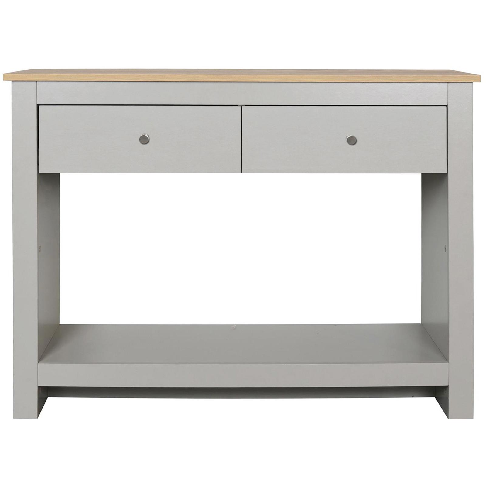 Konsole Emerald mit Schublade Eiche Grau - Eiche grau/Naturfarben, Design, Holzwerkstoff/Metall (97/76/35cm) - MID.YOU