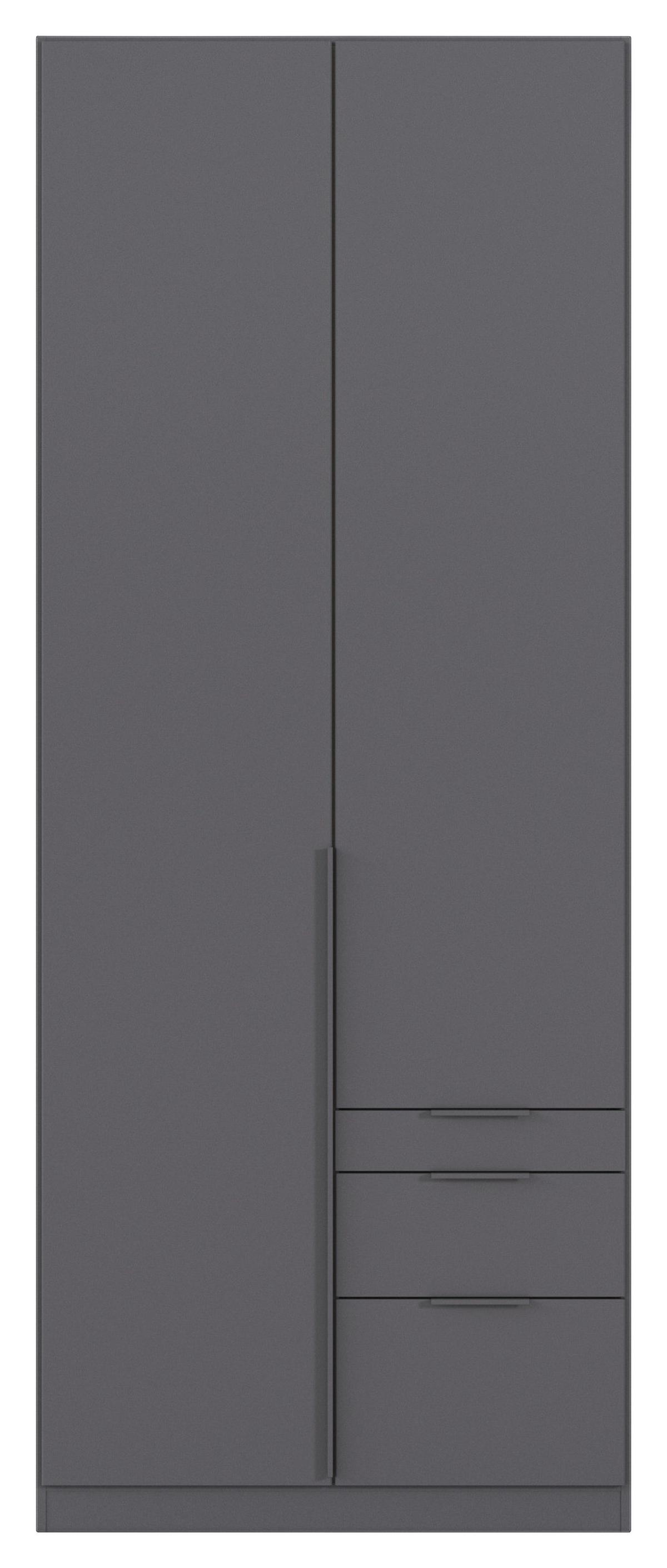 Drehtürenschrank Alabama Grau Metallic B: 91 Cm - Grau, MODERN, Holzwerkstoff (91/229/54cm) - Rauch Möbel