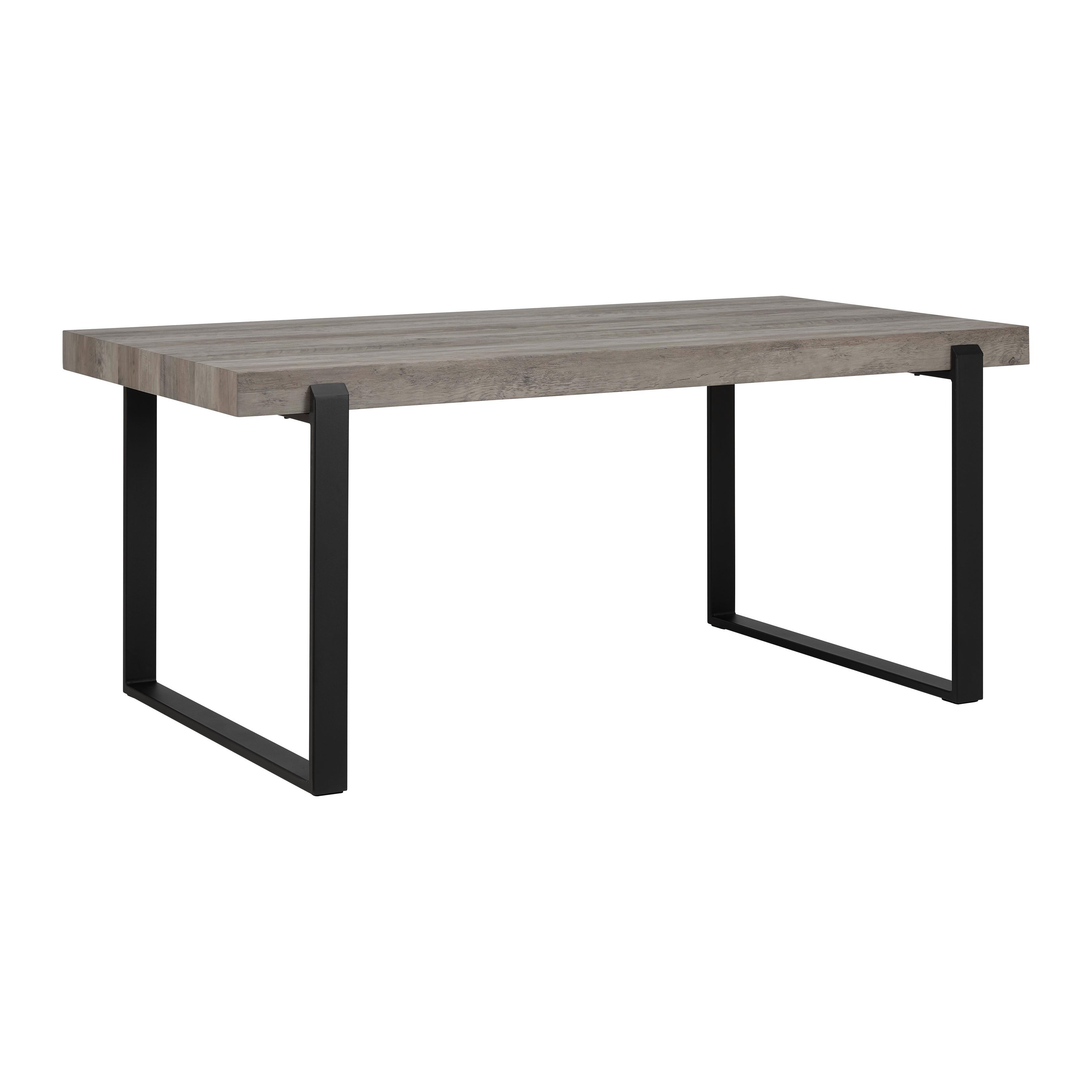 Jídelní stůl Mila - dekor dub 180x90 cm - černá/barvy dubu, Moderní, kov (180/90/76cm) - Bessagi Home