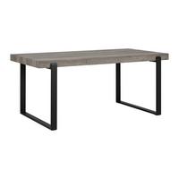 Jídelní stůl Mila - dekor dub 180x90 cm - černá/barvy dubu, Moderní, kov (180/90/76cm) - Bessagi Home