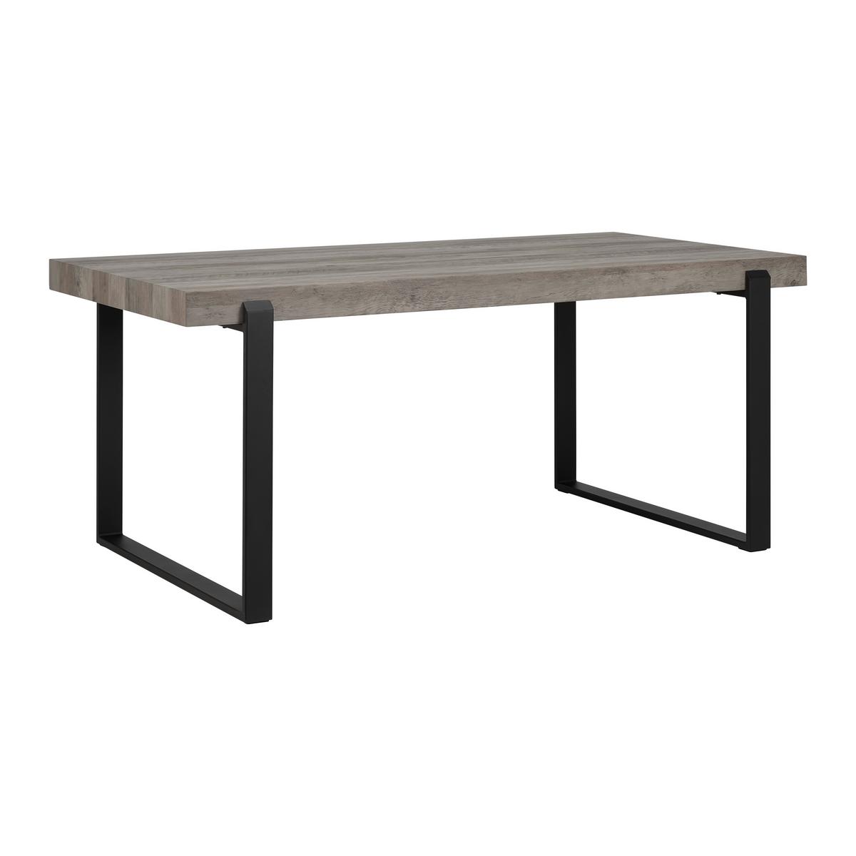 Jídelní stůl Mila - dekor dub 180x90 cm - černá/barvy dubu, Moderní, kov (180/90/76cm) - Bessagi Home