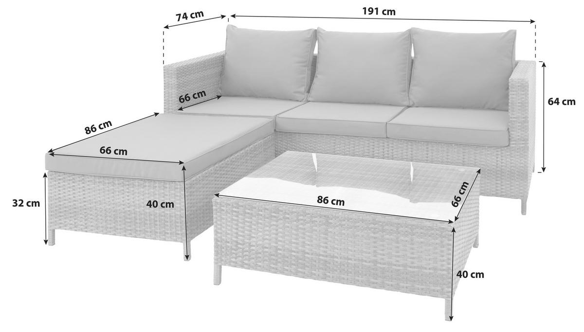Lounge Garnitúra Santorin - világosbarna/szürke, Modern, műanyag/Üveg - Luca Bessoni