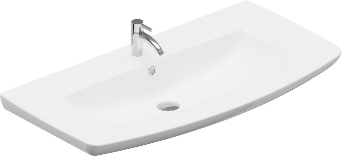 Waschtischkombi C-line Wbu Eichefarben/anthrazit B: 90 Cm - Eichefarben/Anthrazit, MODERN, Keramik/Holzwerkstoff (90cm) - Stylife