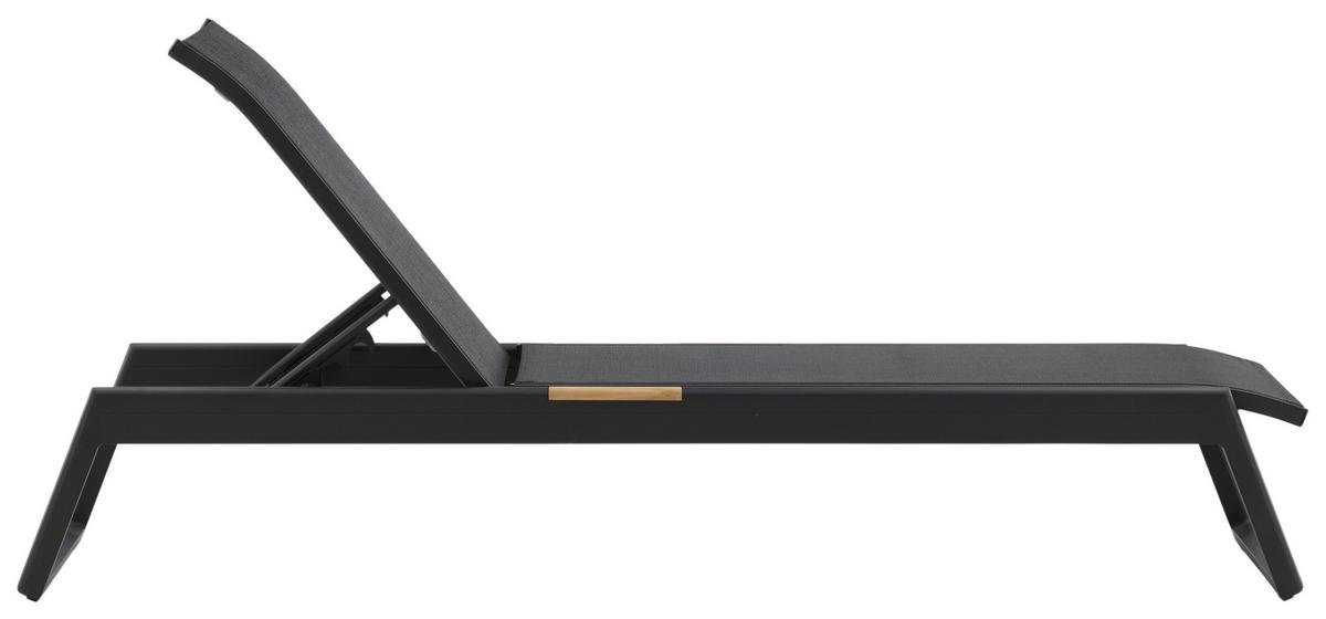 Sonnenliege Mexico Aluminium,, verstellbar - Schwarz, KONVENTIONELL, Metall (60/35/200cm) - Gardenson