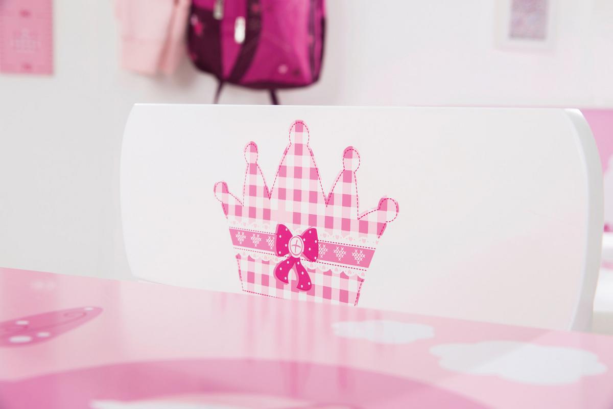 Kindersitzgruppe 450018d332 Krone - Rosa/Weiß, Basics, Holz/Holzwerkstoff - Roba