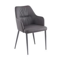 Armlehnstuhl-Set Merit 125 - Anthrazit/Schwarz, MODERN, Textil/Metall (55/88/64cm) - Kayoom