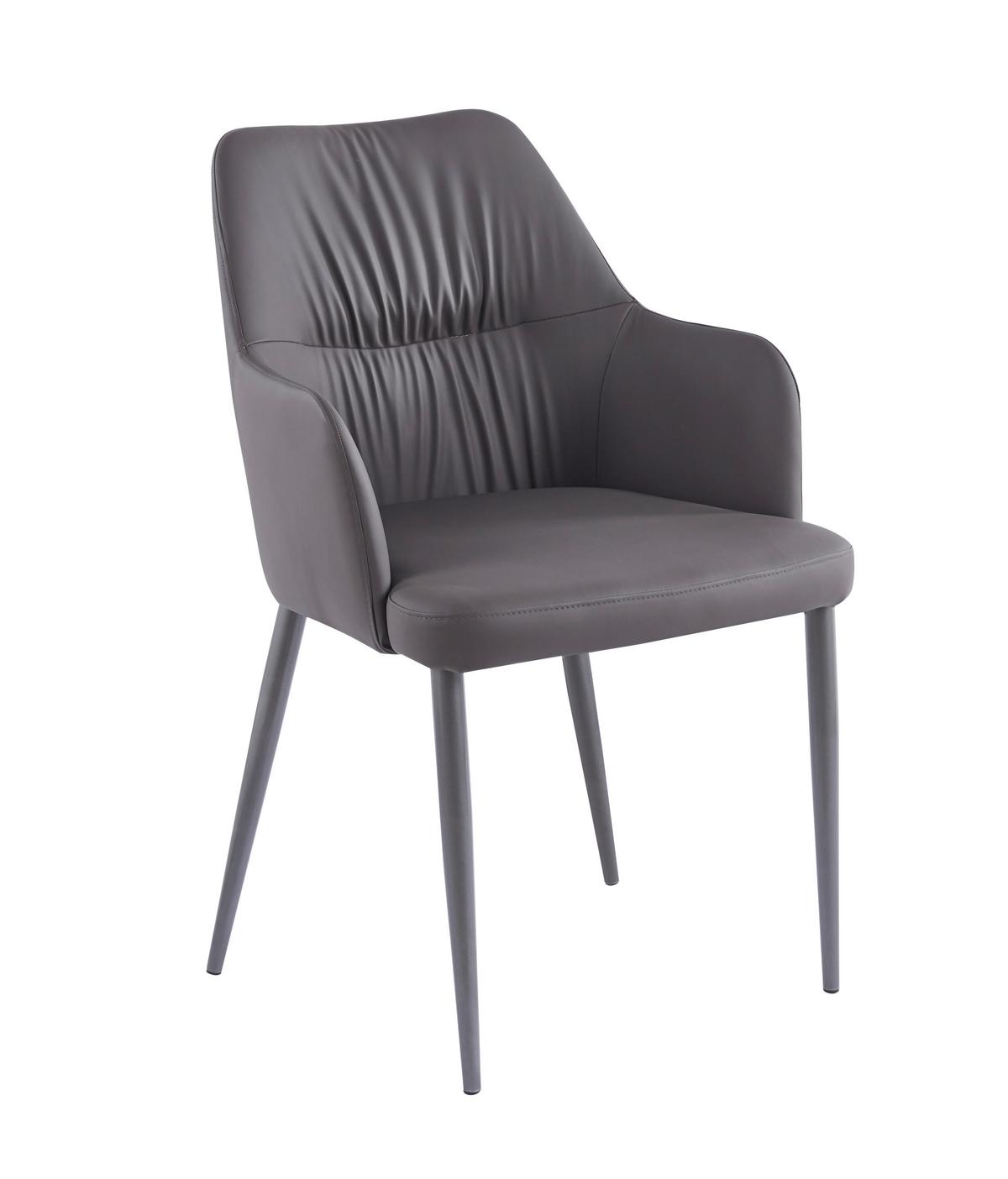 Armlehnstuhl-Set Merit 125 - Anthrazit/Schwarz, MODERN, Textil/Metall (55/88/64cm) - Kayoom