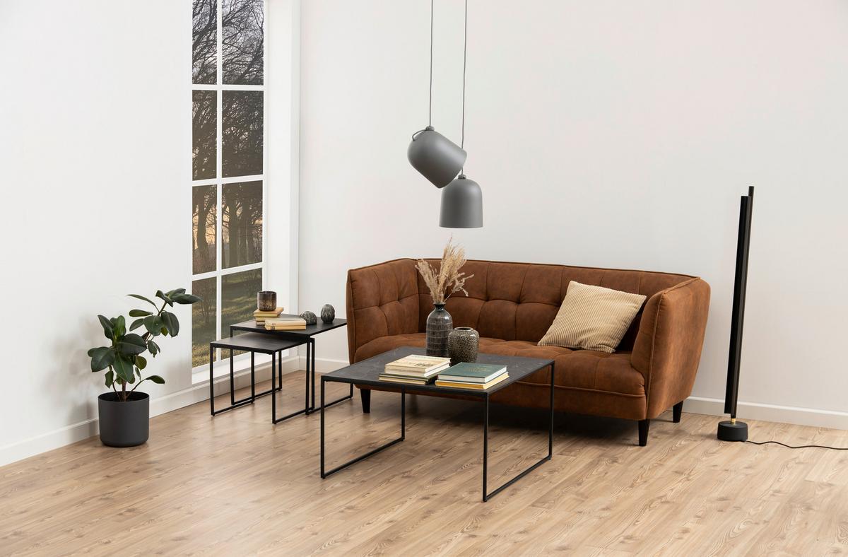 Couchtisch 2er-set Infinity, Schwarz - Schwarz, MODERN, Holzwerkstoff/Metall (50/50/45cm) - MID.YOU