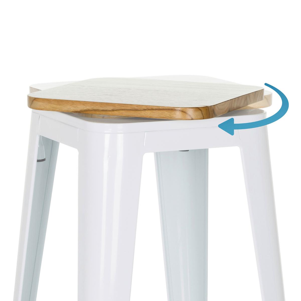 Barhocker Vantaggio High Weiß B: 44 Cm - Weiß, MODERN, Holz/Metall (44/77/44cm) - MID.YOU