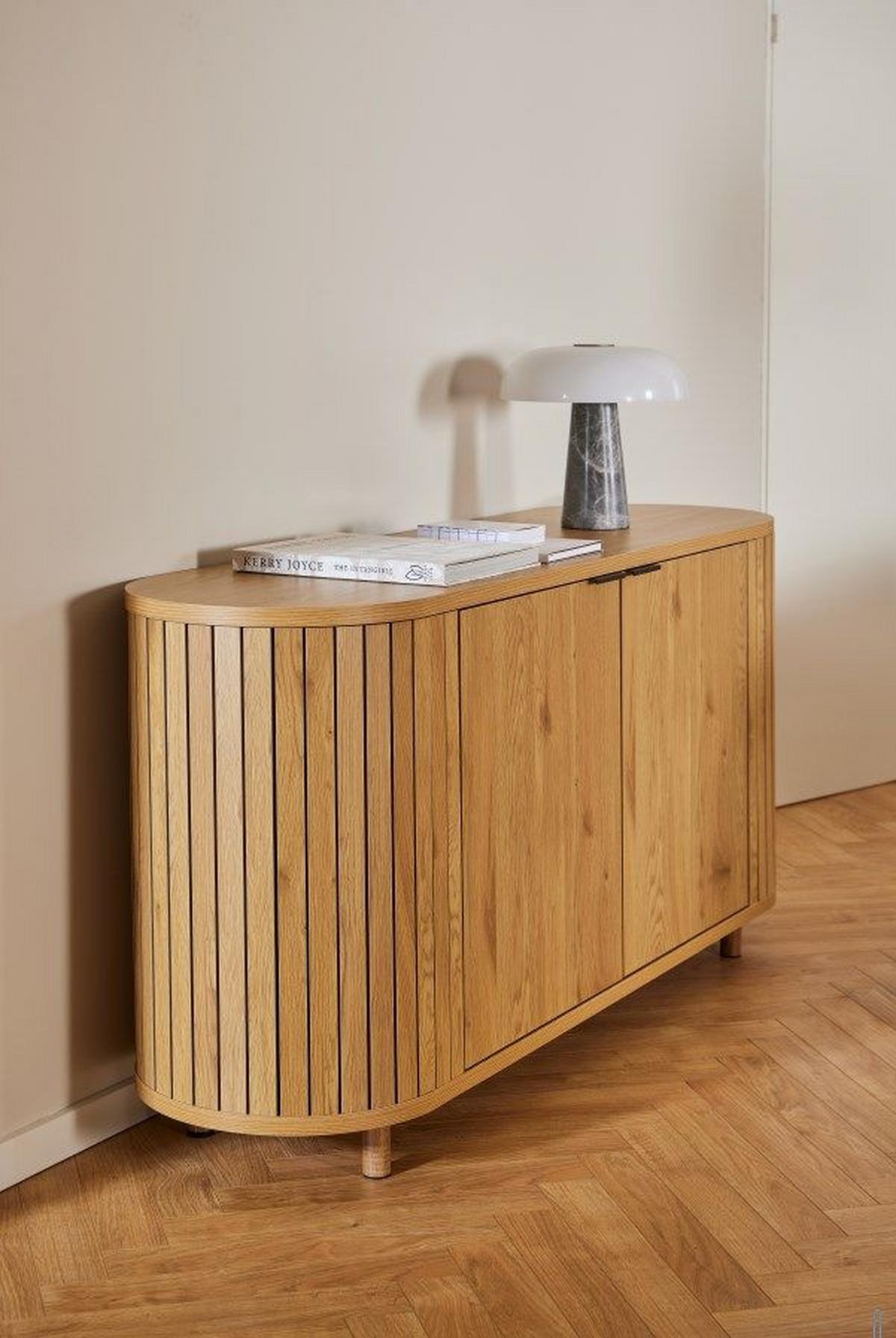 Komoda COLIMA š: 160 cm - tmavě hnědá/barvy dubu, Trend, kov/kompozitní dřevo (160/80/45cm)