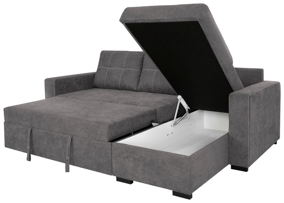 Sedacia súprava TURIN, tmavě šedá - černá/tmavě šedá, Design, kov/dřevo (239/87/160cm)