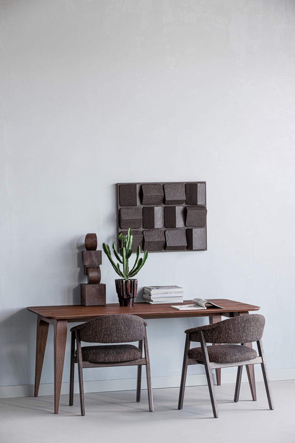 ARMLEHNSTUHL-SET Tunar Dunkelbraun 2-teilig - Dunkelbraun, MODERN, Holz/Textil (60/77/60cm) - Livetastic