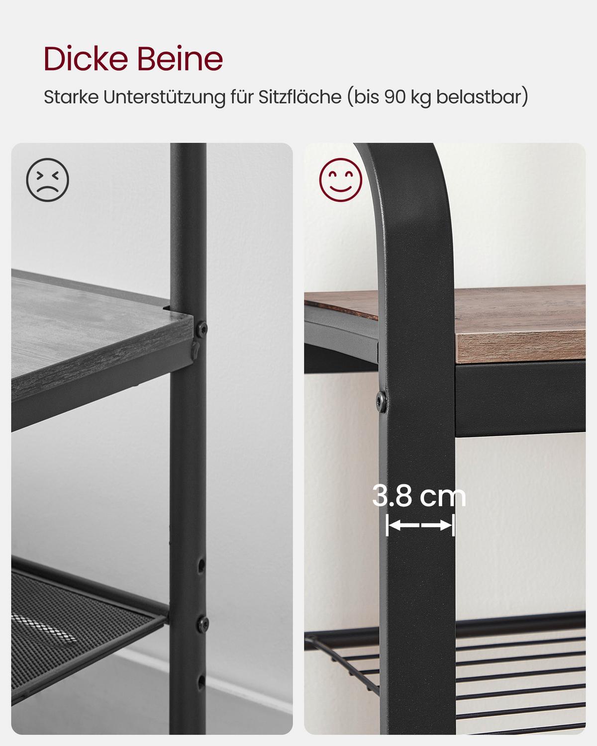 ŠATNA GRAU - šedá/černá, Trend, kov/kompozitní dřevo (72/183/33,7cm) - Boxxx