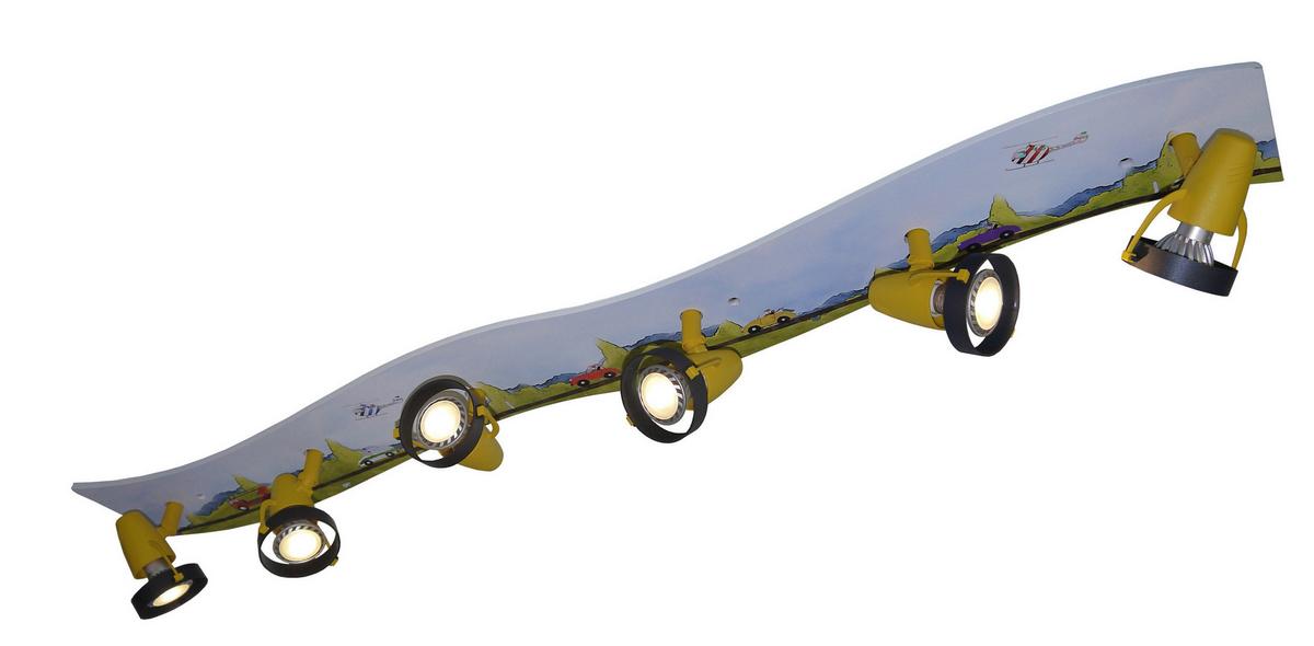 Kinderdeckenleuchte Autos L: 115 cm, drehbar - Multicolor, LIFESTYLE, Holz/Kunststoff (115/18/15cm) - Niermann