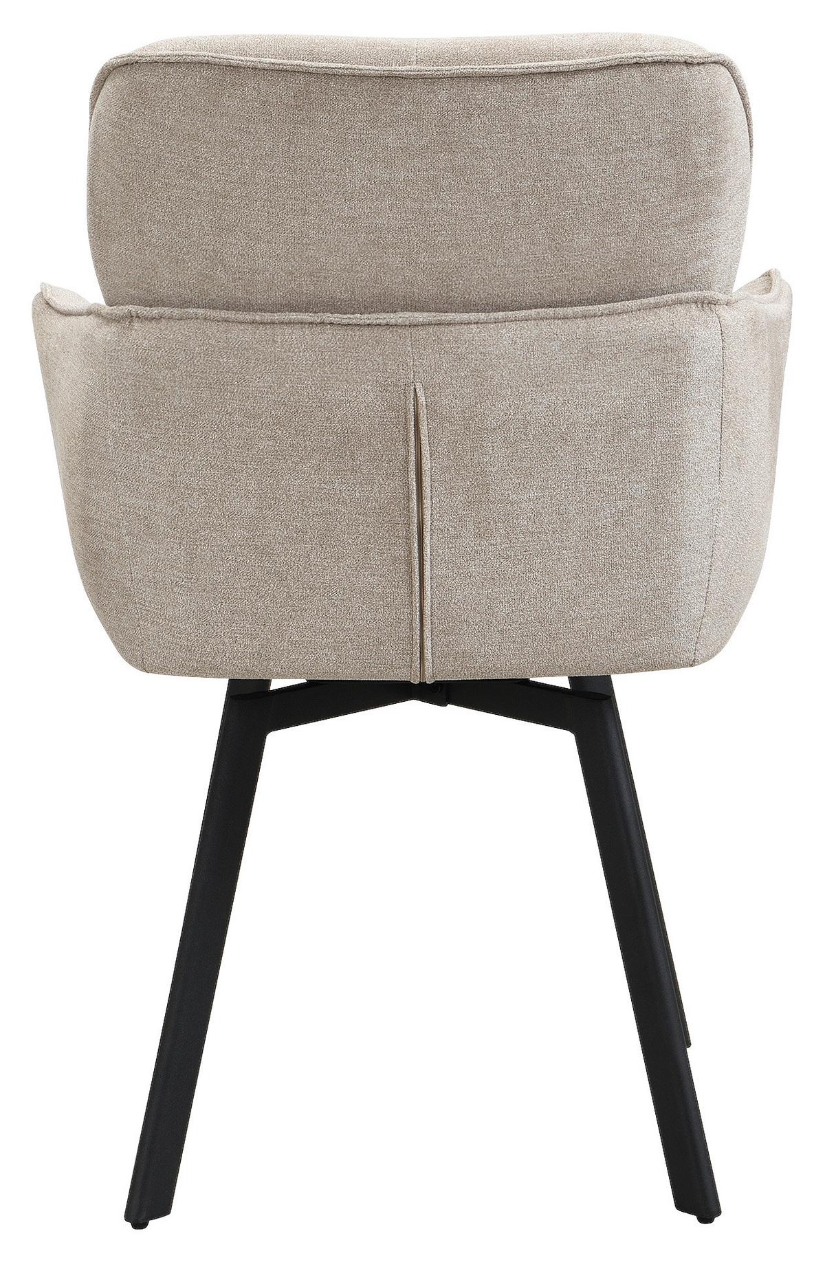 Stuhl-set Rico - Taupe/Schwarz, MODERN, Textil/Metall (61/90/63cm) - MID.YOU