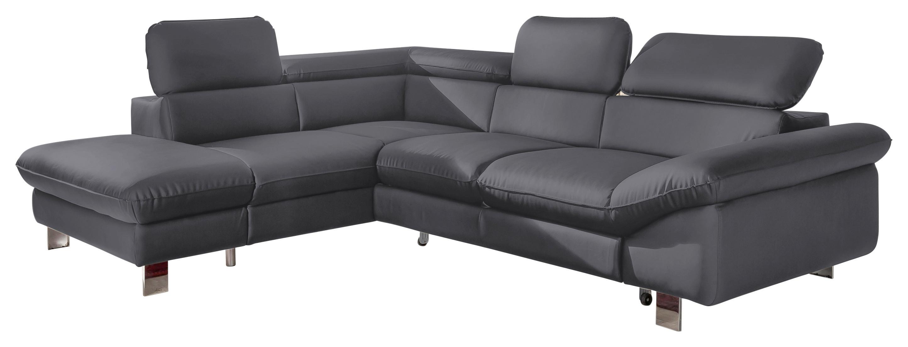 Ecksofa mit Schlaffunktion Driver Fango Lederlook - Chromfarben/Fango, MODERN, Textil (214/266cm) - MID.YOU
