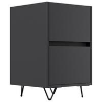 Nachttisch Industrial Graphitfarben B: 41,2cm - Schwarz/Graphitfarben, Basics, Holzwerkstoff/Metall (41,2/65/42cm) - MID.YOU