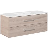 Waschbecken mit Unterschrank Clever B: 120 cm Eschefarben - Eschefarben/Weiß, MODERN, Holzwerkstoff/Kunststoff (120cm) - MID.YOU