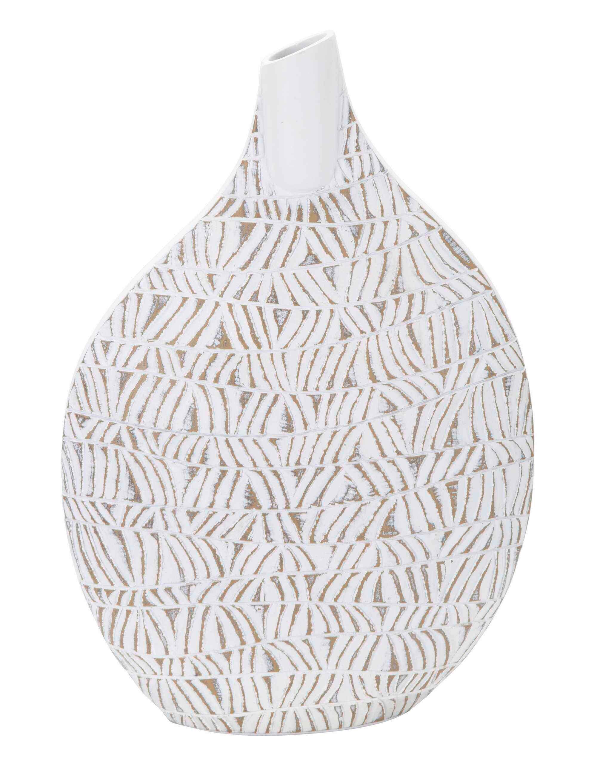 Vase Polyresin Nairobi Weiß B: 30,5 Cm - Weiß, Basics, Kunststoff (30.5/46.5/11.5cm)