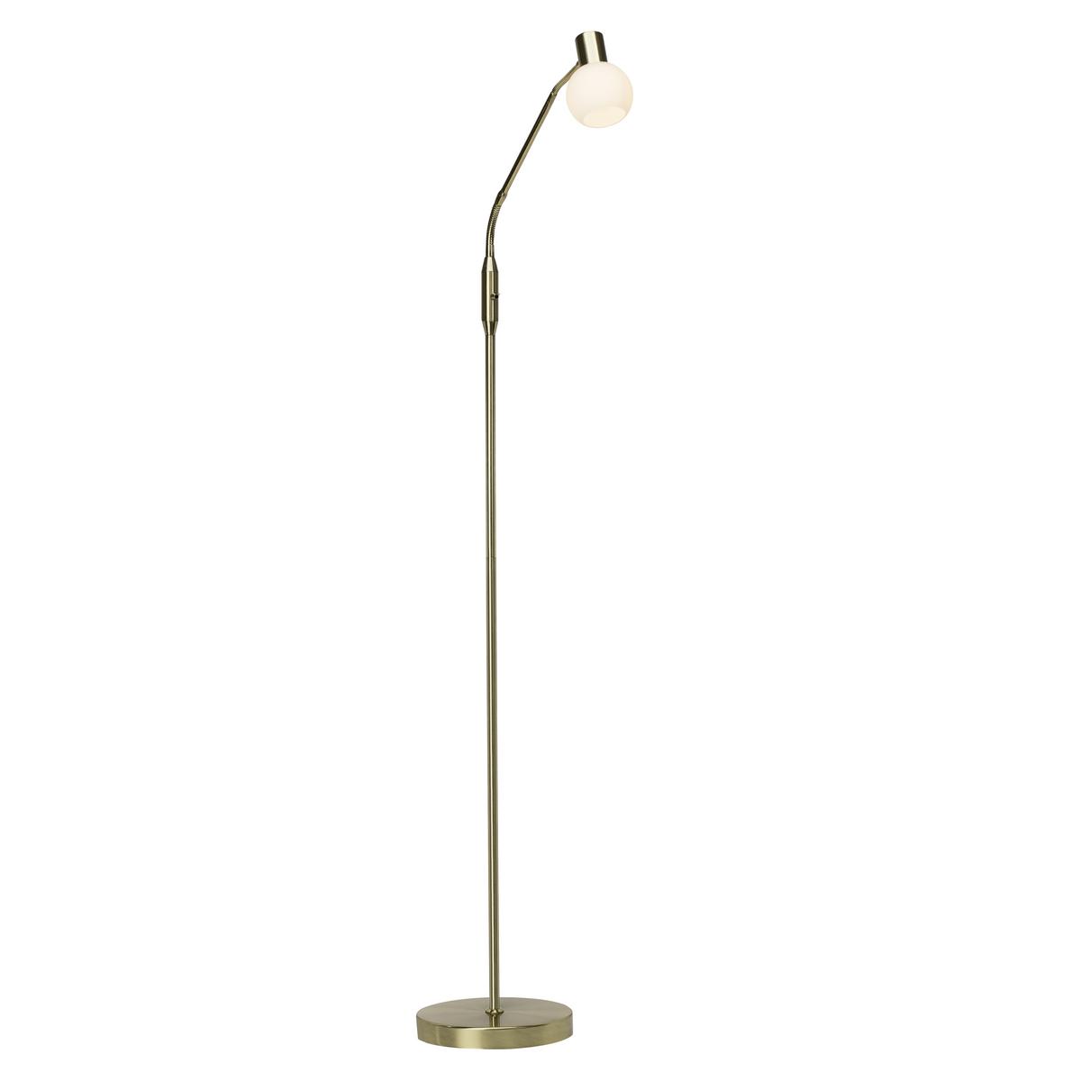 Stehlampe Philo Messingfarben/Weiß - Messingfarben/Weiß, Basics, Glas/Metall (140/22,5/60cm) - Brilliant
