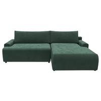 Eckschlafsofa Prag, Dunkelgrün S: 253x167 cm - Dunkelgrün/Schwarz, MODERN, Textil (253/167cm) - Trendmanufaktur