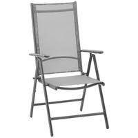 BRUCE Polohovací záhradní židle - antracitová, Moderní, kov/textil (56/106/66cm) - Mömax