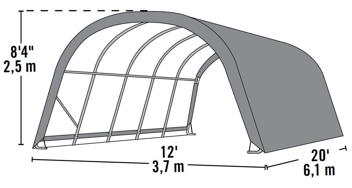 Zeltgarage Shelterlogic - Dunkelgrün, Basics, Kunststoff (610/370/250cm)
