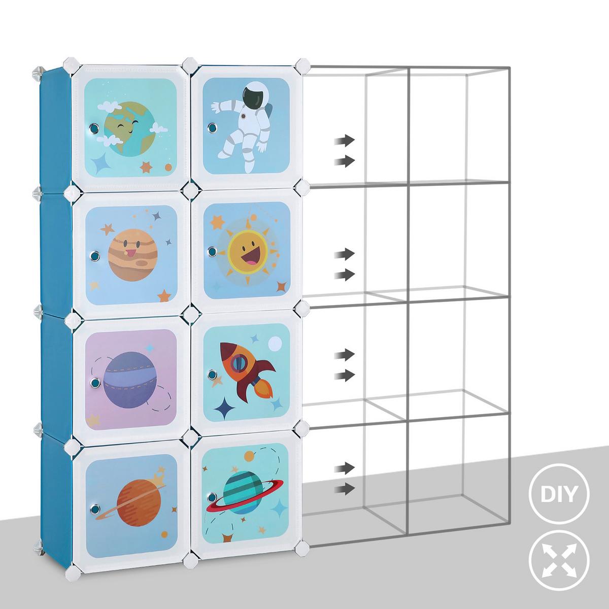 Plastic Cube Storage Blau B: 123 cm - Blau, MODERN, Kunststoff/Metall (123/123/31cm) - MID.YOU