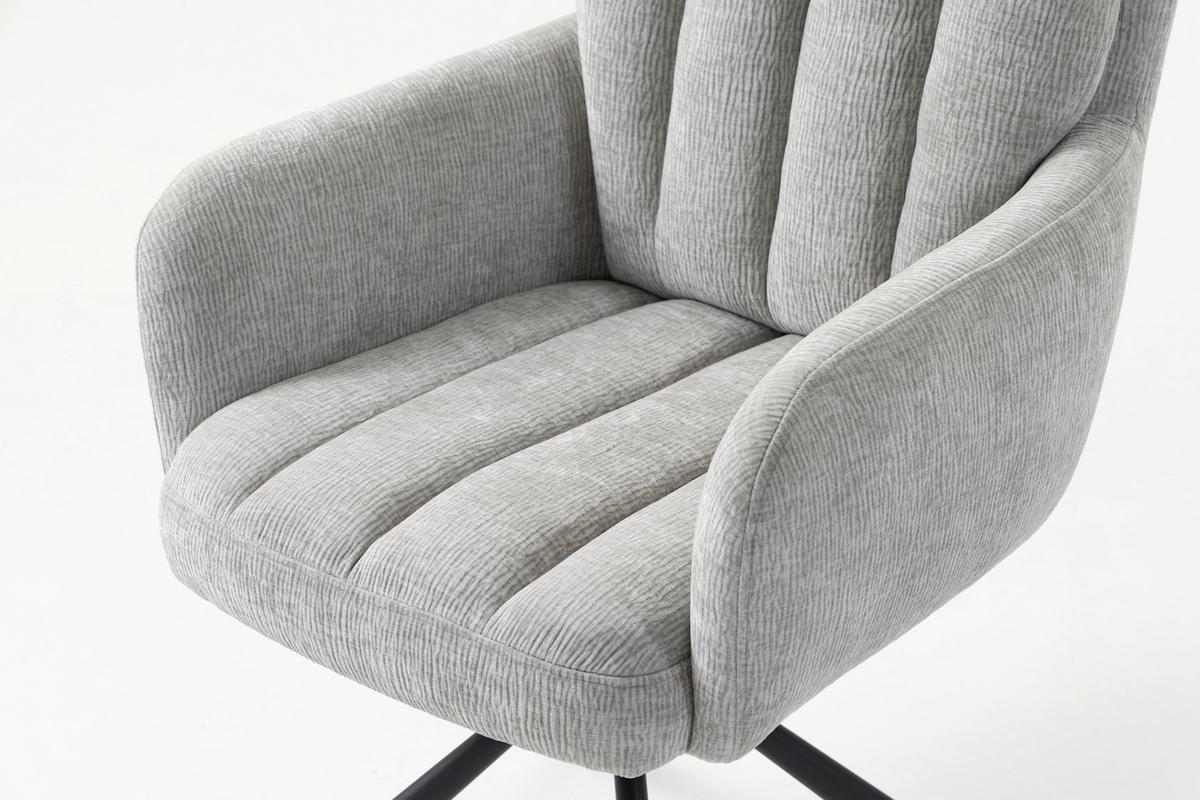 OTOČNÁ STOLIČKA CHARLOTTE -TREND- - čierna/svetlosivá, Modern, kov/textil (61/96/67cm) - Mömax