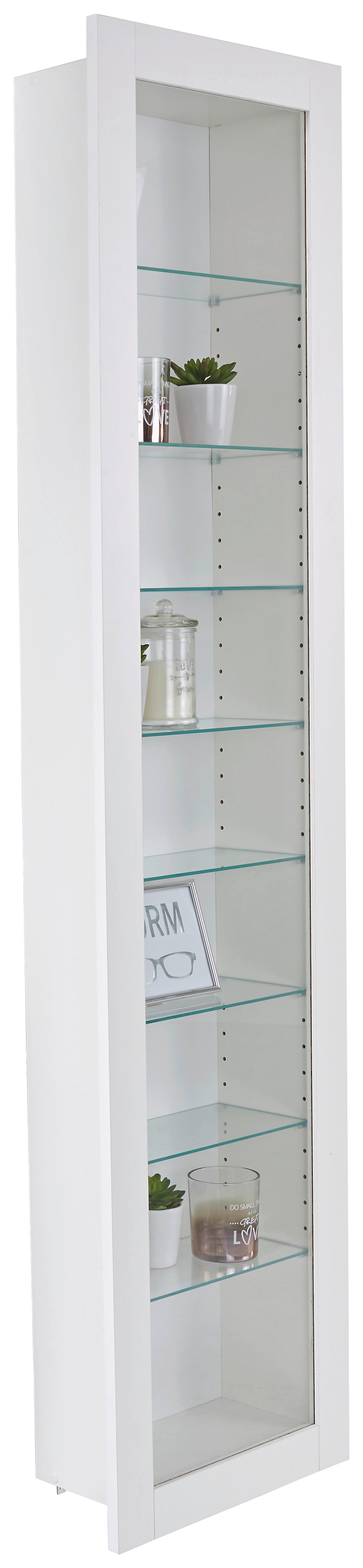 Hängevitrine Boni B:42cm Weiß Dekor - Weiß, MODERN, Glas/Holzwerkstoff (42/168,5/17cm)