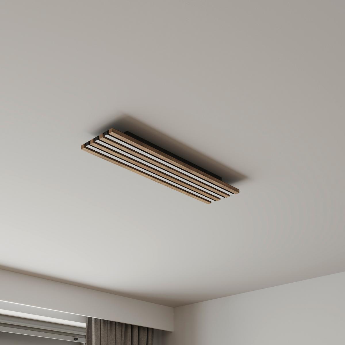 Led Mennyezeti Lámpa 67347d4 Hayden - sötétbarna/fekete, Natur, műanyag/faalapú anyag (80/20/5cm) - Globo