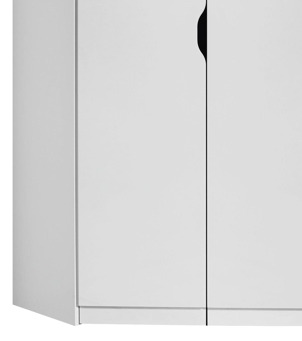 Eckschrank Grifflos 117cm Freising, Weiß - Weiß, MODERN, Holzwerkstoff (117/197/104cm) - Rauch Möbel