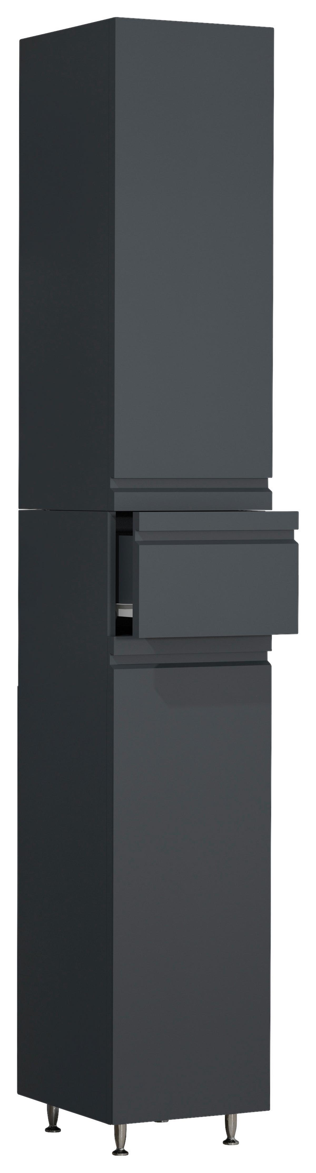 Badezimmer Hochschrank Silora 30x180 Cm Anthrazit - Anthrazit/Schwarz, MODERN, Holzwerkstoff (30/180/31,6cm) - MID.YOU