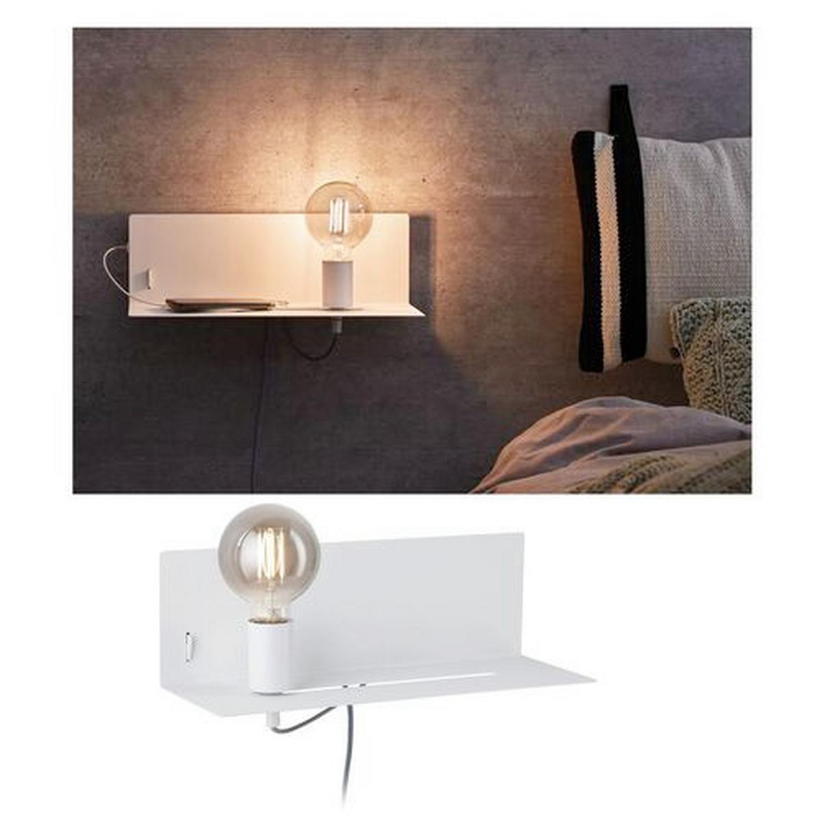 Wandleuchte 1-flammig Mit Usb-Anschluss - Weiß, LIFESTYLE, Metall (40/13cm) - Paulmann