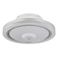 Deckenventilator Klar Opal Weiß D: 50 cm - Klar/Opal, Design, Kunststoff/Metall (50/21cm) - Globo