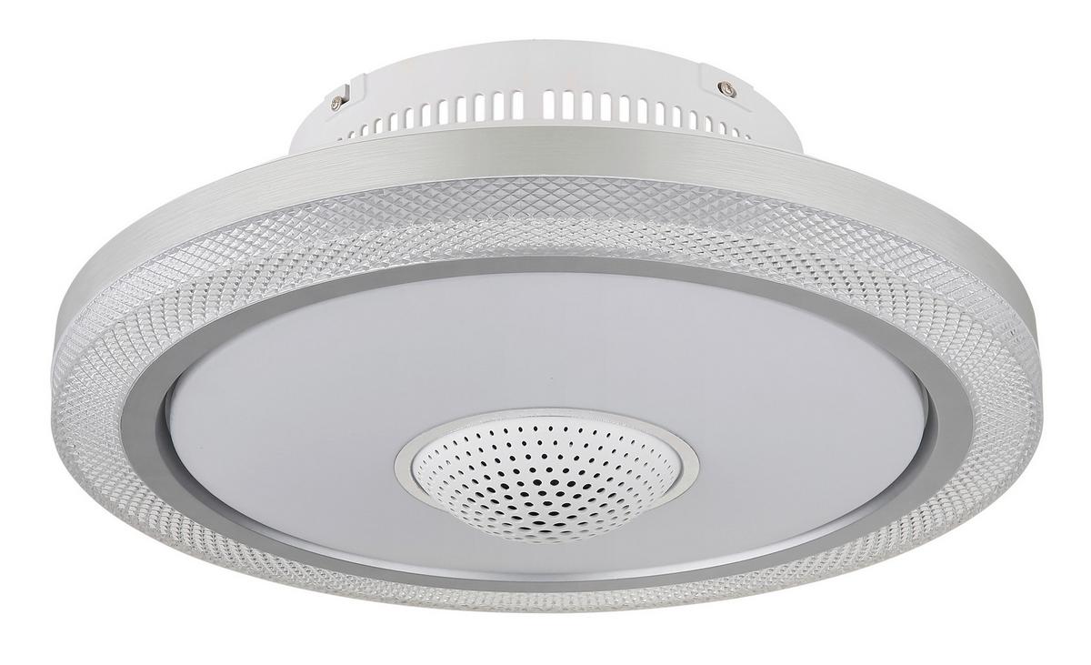 Deckenventilator Klar Opal Weiß D: 50 cm - Klar/Opal, Design, Kunststoff/Metall (50/21cm) - Globo