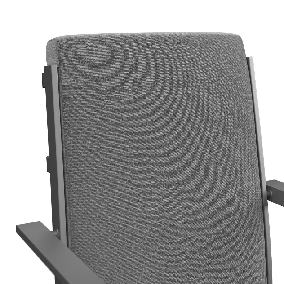 Gartensessel Bogota - Dunkelgrau, Trend, Textil/Metall (59.5/92/69.5cm) - Beldano