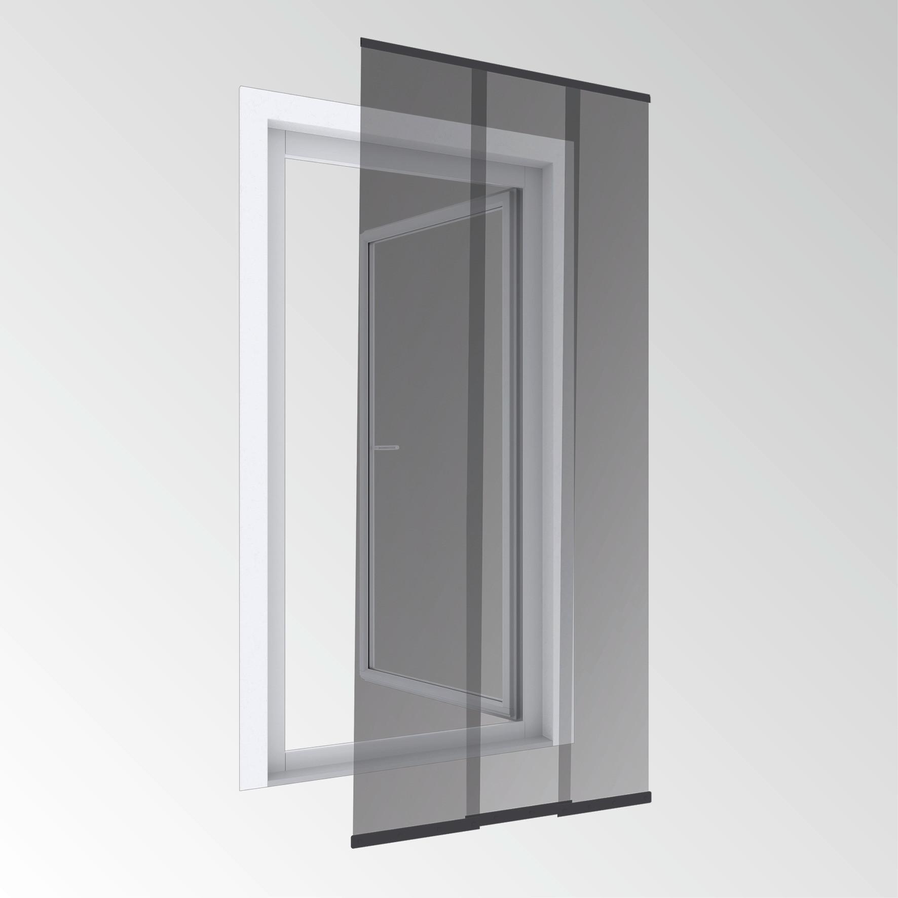 Fliegengitter Tür 95x220 cm Anthrazit, Abnehmbar - Anthrazit, Basics, Kunststoff (95/220cm)
