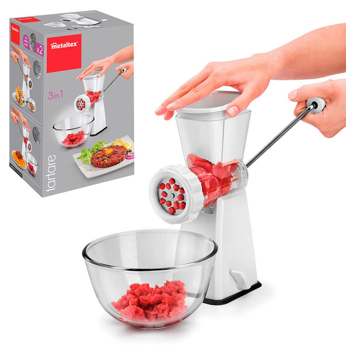 Fleischwolf 251722084 Tartare - Weiß, KONVENTIONELL, Kunststoff (11,1/24,6/24,8cm) - Metaltex